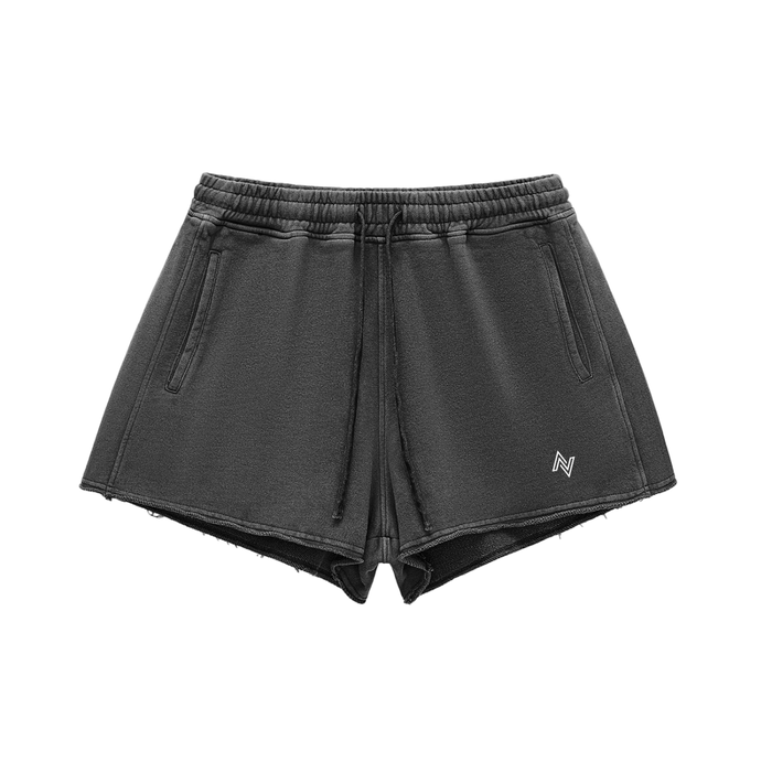 Women's Active Washed Raw Edge Shorts