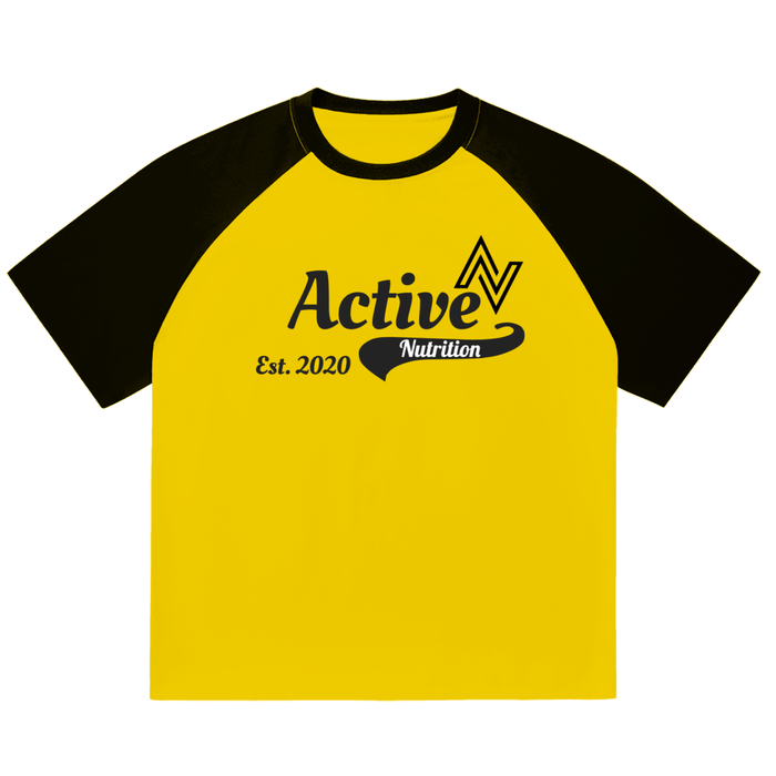 Active Raglan Performance Tee – Color-Blocked Baseball Style
