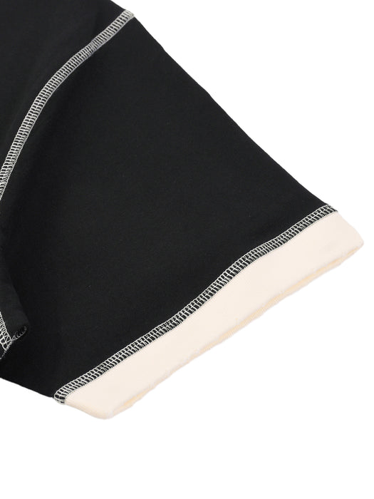 Contrast-Stitched Cotton Tee | Street Fit