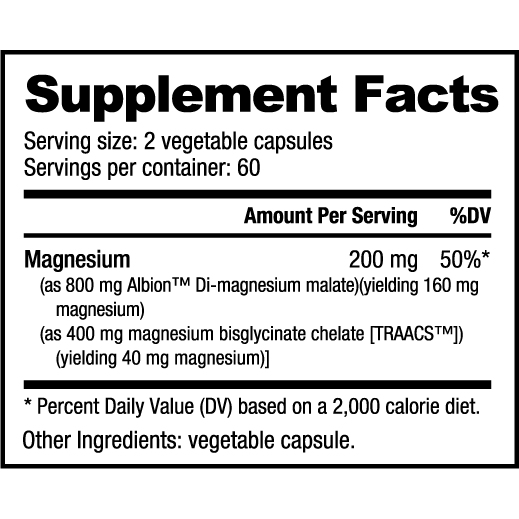 NutraBio Reacted Magnesium - 120 Vegetable Capsules