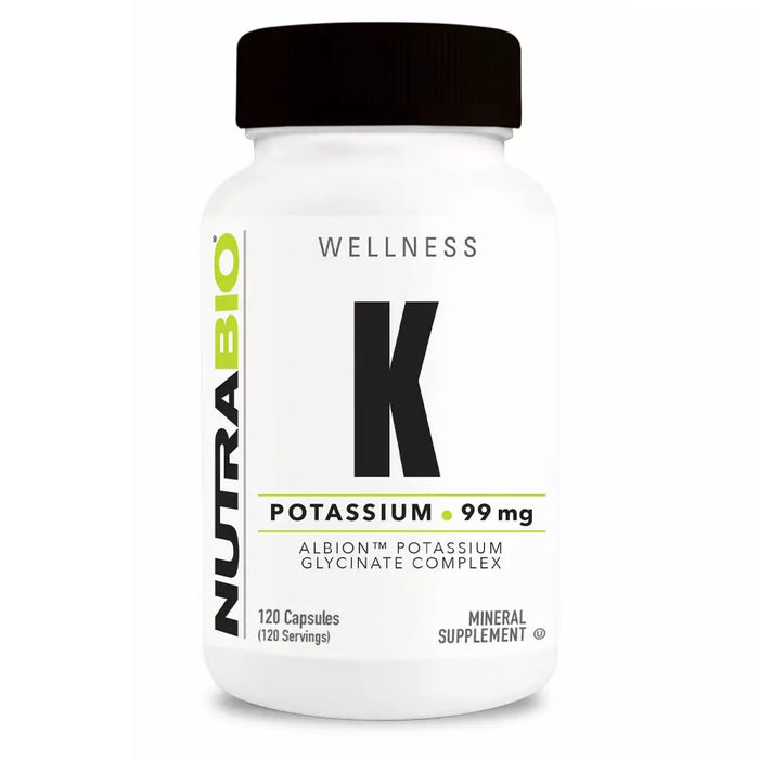 NutraBio Potassium Complex 99mg - 120 Vegetable Capsules