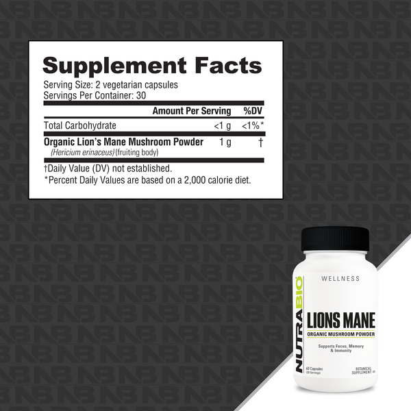NutraBio Lions Mane Organic