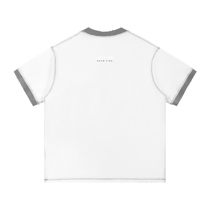 Contrast-Stitched Cotton Tee | Street Fit